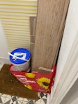 Small DIY waste I will put everything in a single bag (Laminate and grout) - About the item to collect are: in the bag with the Open lid (It's solid wall filler) and also an open grout bag. In the bag with the laminate (all laminate are broken so smaller in size that normal one) there is a bucket of Kerapoxi grout bucket NW6 - removed for £49