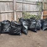 13 black bags of garden waste 13 black bags of green garden waste placed outside front of property N4 - removed for £99