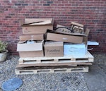 Packaging Cardboard, plastic, wooden pallet, cables - all pictured TA23 - removed for £187