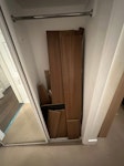 4 covers, 2 tables, broken bed 4 MDF radiator covers (3 shown in photos), 2 small bedside drawer units (about 40 x 50 cm), and remains of a dismantled king-size IKEA bed including headboard. No mattress. ALL will be ready at ground level outside for collection; no stairs or dismantling required. Only these items: tools, vacuum, bottles, boxes and other belongings visible are NOT included. Please quote a fixed total including loading, disposal, VAT and any fees. Monday 19 October preferred; earlier by agreement. SW4 - removed for £104