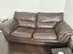 Various items 2 seater sofa bed brown leather 
3 seater sofa brown leather
dining table with metal legs
Double wardrobe RM2 - removed for £182