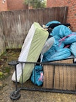 2 dismantled sofas etc A 2 and 3 seat dismantled sofa , mattress, metal sun bed , 8 bags of rubbish ( the cushions etc ) nothing heavy SE16 - removed for £176