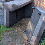 Sofa, foot stall Half a corner sofa and footstool need taking away. Both are in bad condition and have been left outside in the rain. Located at the side of the house with easy access through the front gate. CT1 - removed for £99