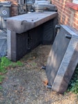 Sofa, foot stall Half a corner sofa and footstool need taking away. Both are in bad condition and have been left outside in the rain. Located at the side of the house with easy access through the front gate. CT1 - removed for £99