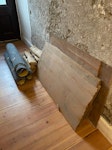 Carpet, underlay, hardboard Waste from carpet removal: carpet, underlay and hardboard (3-4mm). Approximately 10 sqm. Kept inside to keep it dry. NW5 - removed for £94