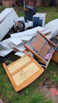 Several items and bags 2 wardrobes disassemble, 5 chairs, 1 single bed, 1 double mattress, 1 ab bench, 5 big bags, 1 small bag, 1 tricycle, 1 scooter, small fridges, 1 chicken coop. UB6 - removed for £286