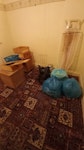 All rubbish +1bag for charity x4 rubbish bags, old ironing board, small bin, shower/radiator racks, bit of wood, small plastic basket and tubes, wooden bedside cabinet, wooden laundry basket, old cooking oil in x3 milk bottles HX6 - removed for £117